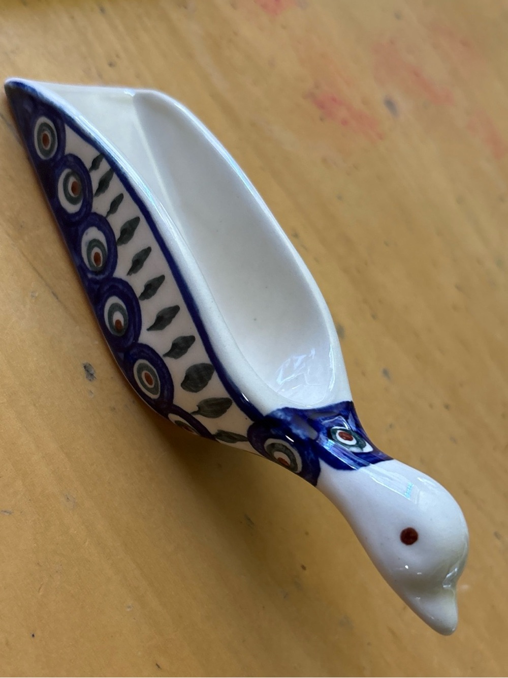 Polish Pottery Hand-Crafted Porcelain Goose Kitchen Spoon - Picture 2 of 11
